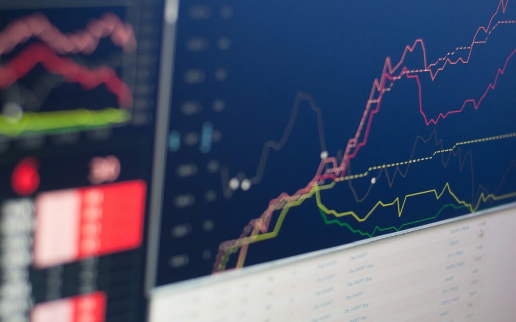 Monitor mit Diagramm in Nahaufnahme